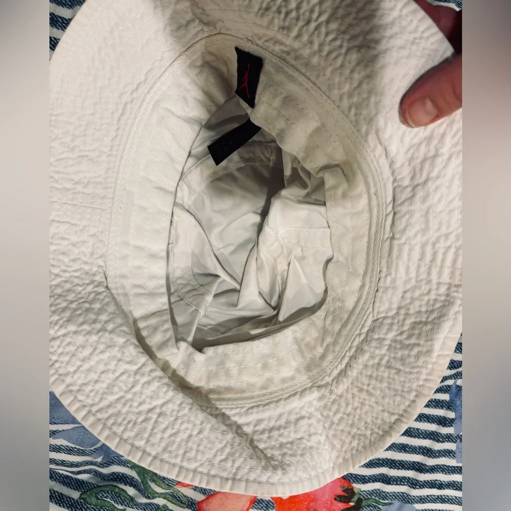 Jordan White Bucket Hat with Jumpman Logo